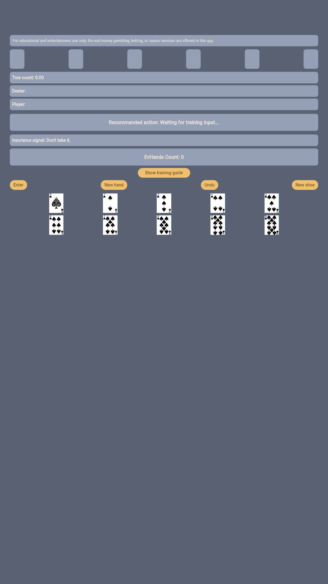 Blackjack Count Pro trainer overview